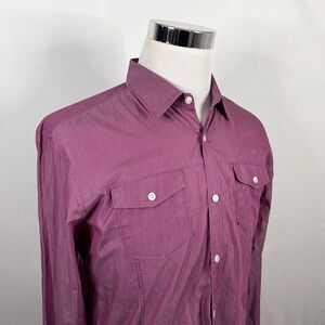 Hugo Boss Large Slim Fit Mirko Shirt Red 100% Cotton Casual Button Front